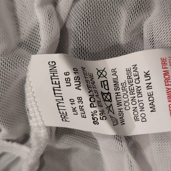 PrettyLittleThing White Mesh Strappy Sheer Ruffle Cami Top size 6 - Picture 5 of 6